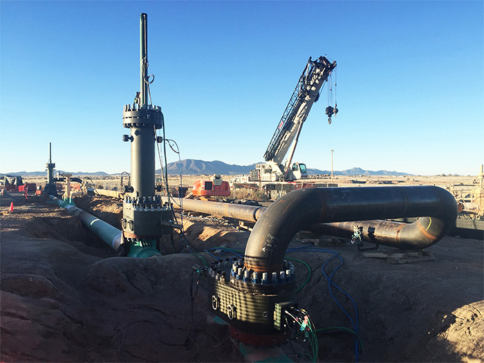 Installation of isolation and bypass line on Edgewood CO2 pipeline operated by Kinder Morgan in USA